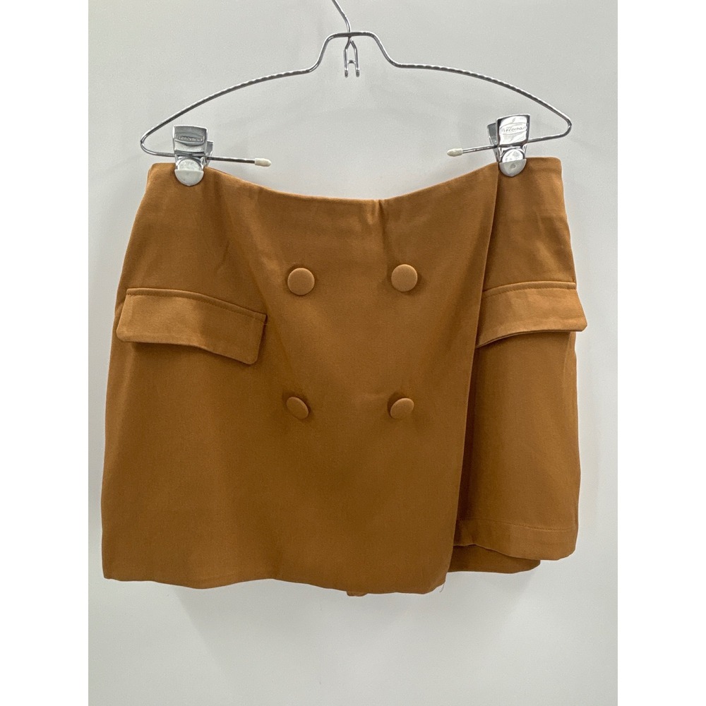 Lulus Camel Tan Double Breasted Wrap Skort High Waisted XL New With Tags